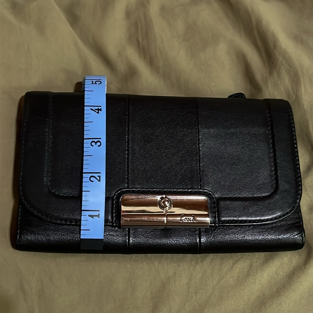 Coach Black Leather Wallet with Silver Accent - Picture 7 of 10